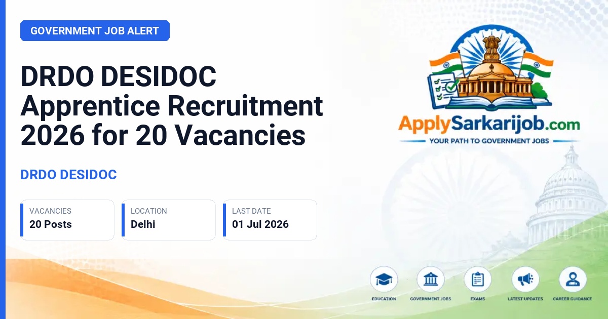 DRDO DESIDOC - Apprentice Official Notification Poster & Schedule
