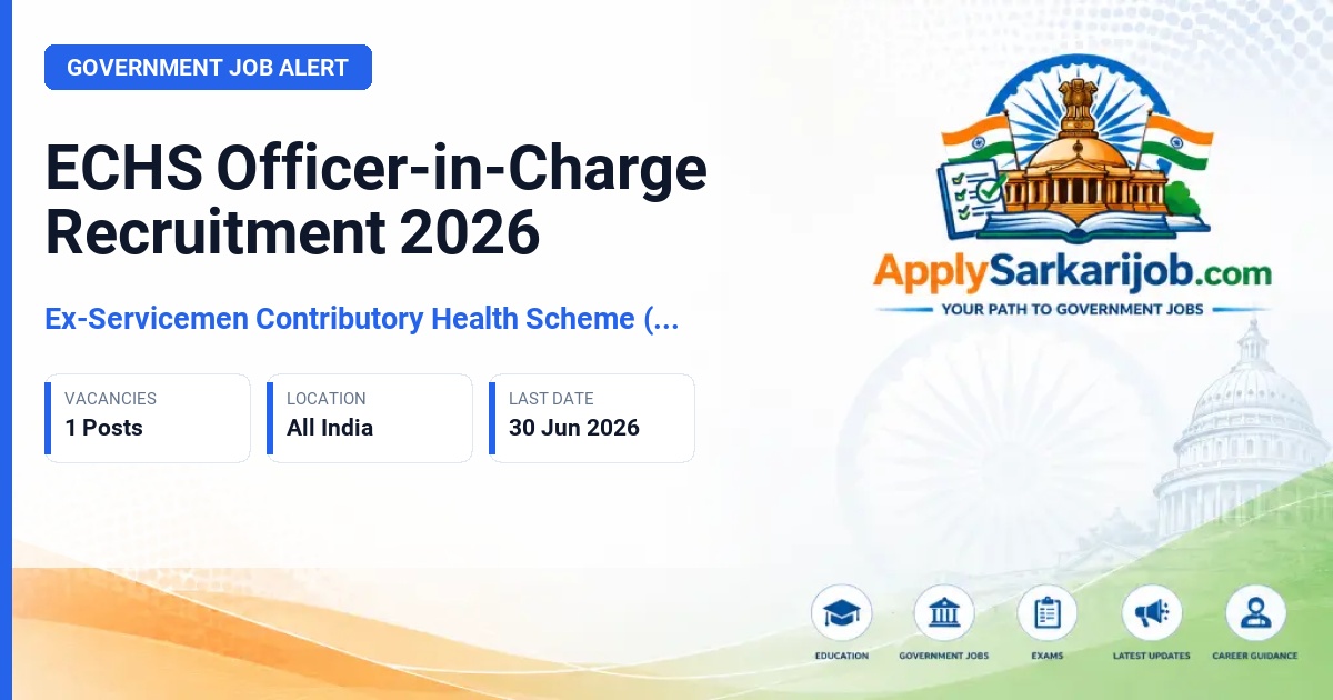 Ex-Servicemen Contributory Health Scheme (ECHS) - Officer-in-Charge Official Notification Poster & Schedule