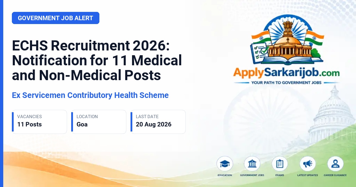Ex Servicemen Contributory Health Scheme - Various Medical and Non-Medical Staff Official Notification Poster & Schedule