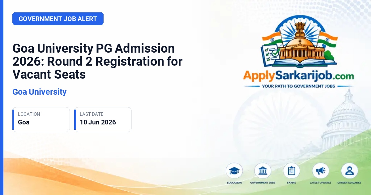 Goa University - Postgraduate (PG) Admission 2026 Official Notification Poster & Schedule