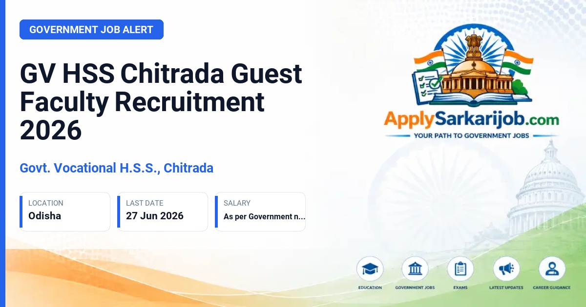 Govt. Vocational H.S.S., Chitrada - Guest Faculty (IT-ITES) Official Notification Poster & Schedule