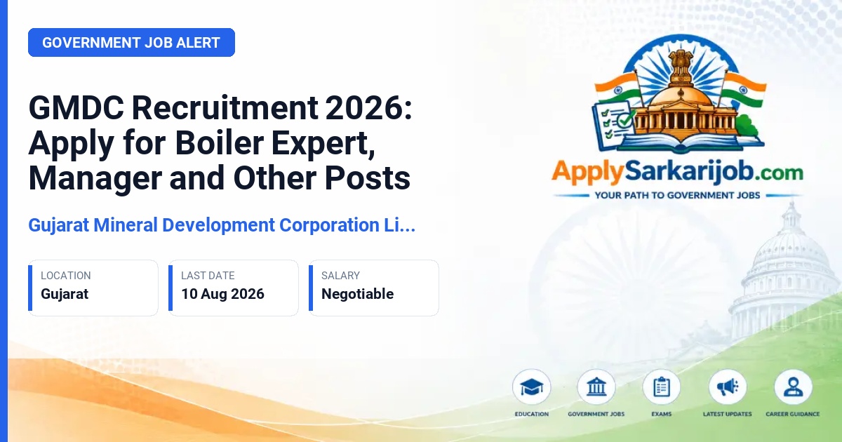 Gujarat Mineral Development Corporation Limited - Boiler Expert, DGM, Sr. Manager, Assistant Manager Official Notification Poster & Schedule
