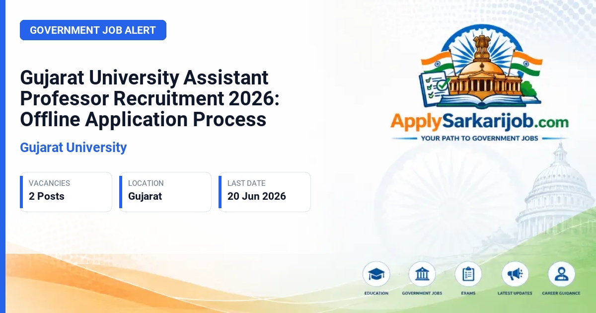 Gujarat University - Assistant Professor Official Notification Poster & Schedule