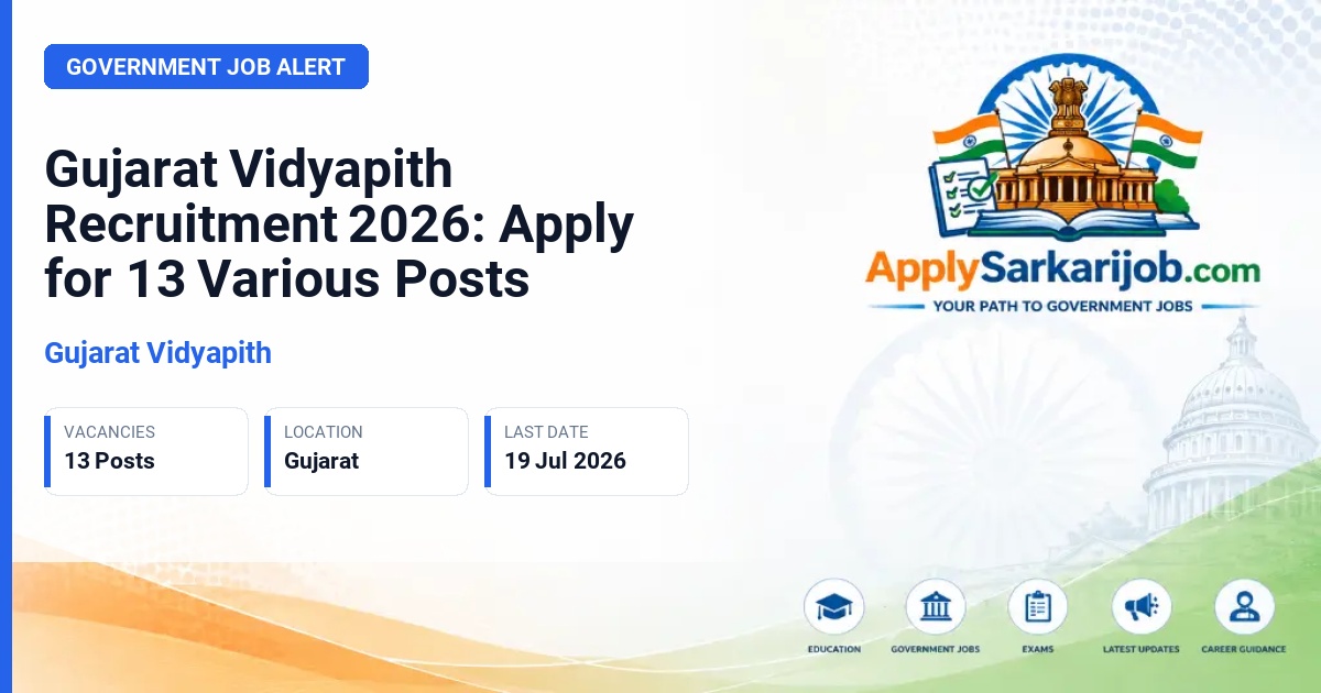 Gujarat Vidyapith - Stenographer, Driver, Subject Matter Specialist, and others Official Notification Poster & Schedule