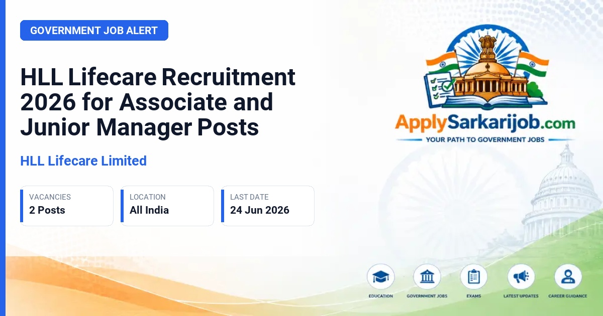 HLL Lifecare Limited - Associate Manager / Junior Manager Official Notification Poster & Schedule