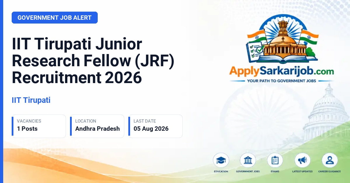 IIT Tirupati - Junior Research Fellow (JRF) Official Notification Poster & Schedule
