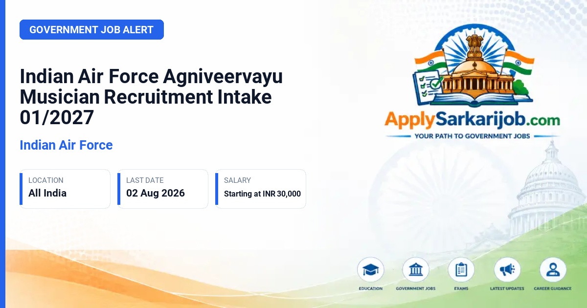 Indian Air Force - Agniveervayu (Musician) Official Notification Poster & Schedule