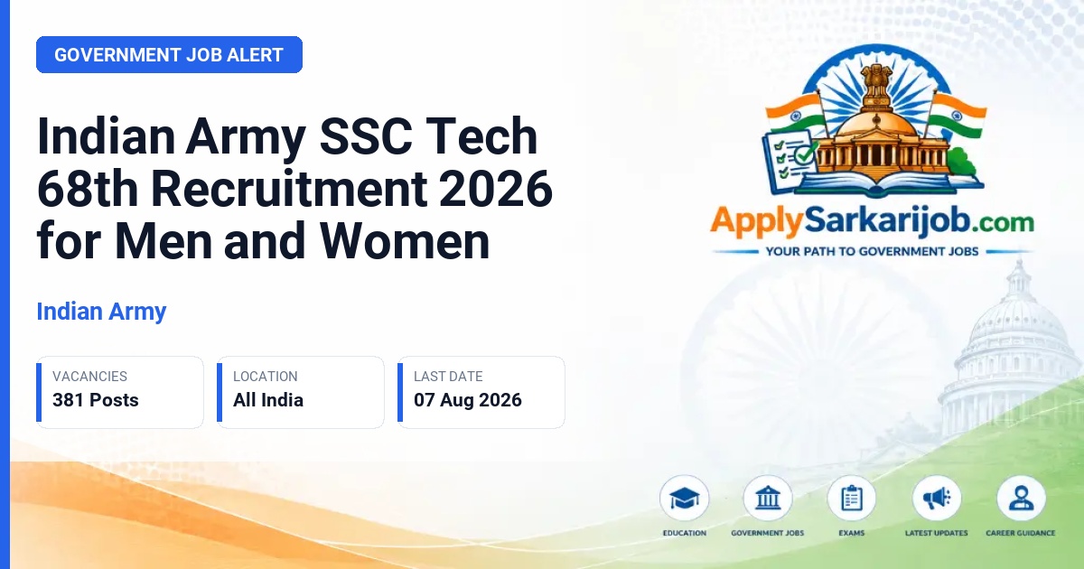 Indian Army - Short Service Commission (Technical) Officer Official Notification Poster & Schedule