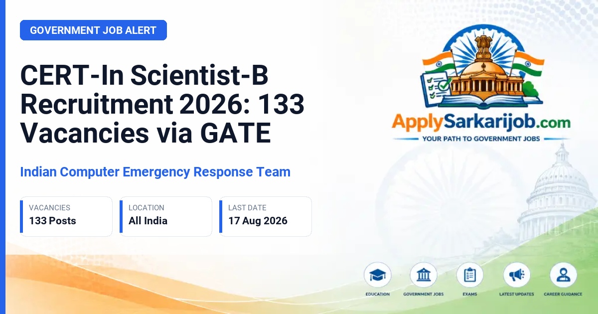 Indian Computer Emergency Response Team - Scientist-B Official Notification Poster & Schedule