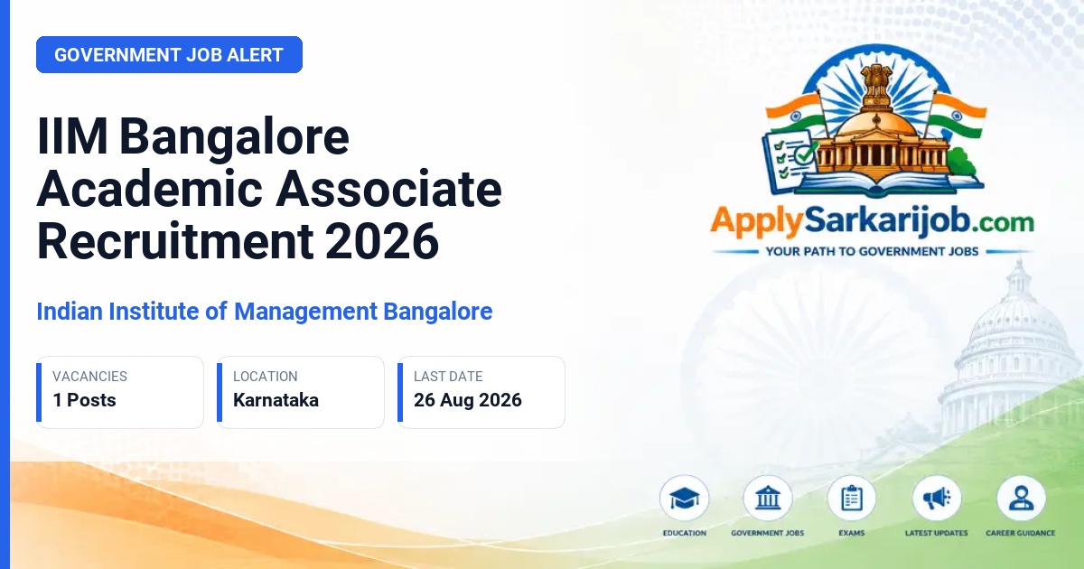 Indian Institute of Management Bangalore - Academic Associate Official Notification Poster & Schedule
