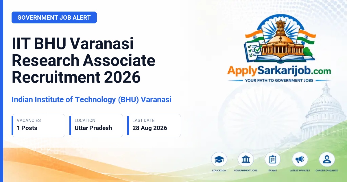 Indian Institute of Technology (BHU) Varanasi - Research Associate Official Notification Poster & Schedule