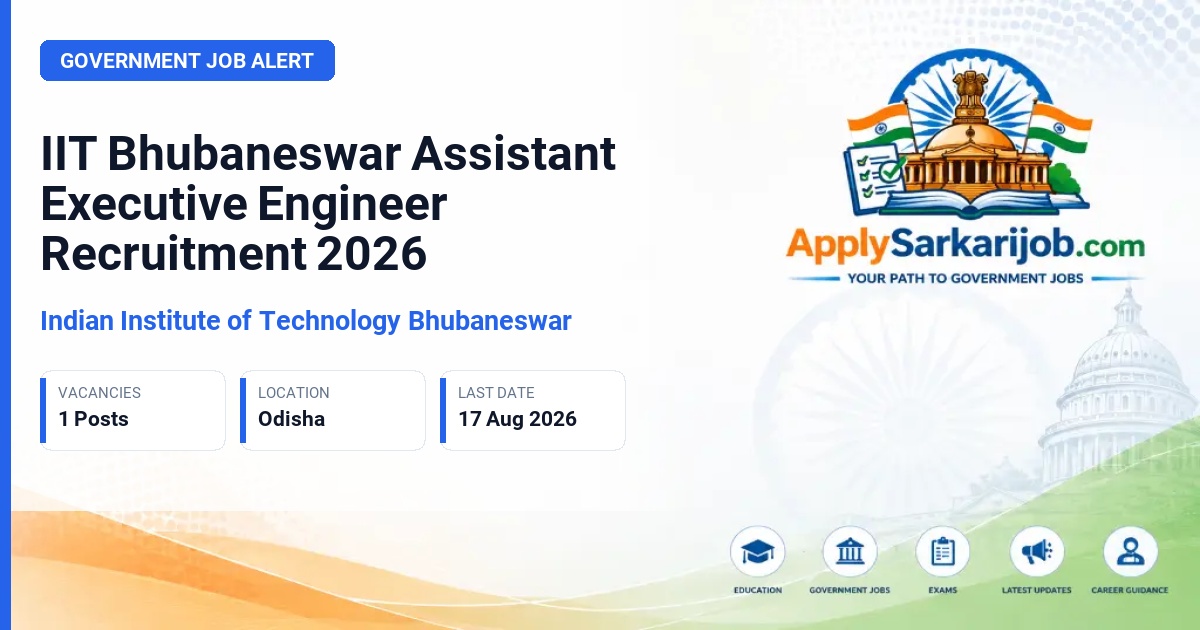 Indian Institute of Technology Bhubaneswar - Assistant Executive Engineer Official Notification Poster & Schedule