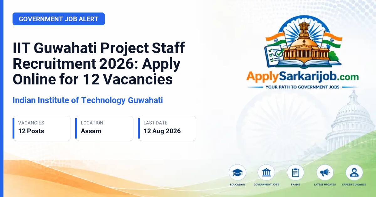 Indian Institute of Technology Guwahati - Project Staff Official Notification Poster & Schedule