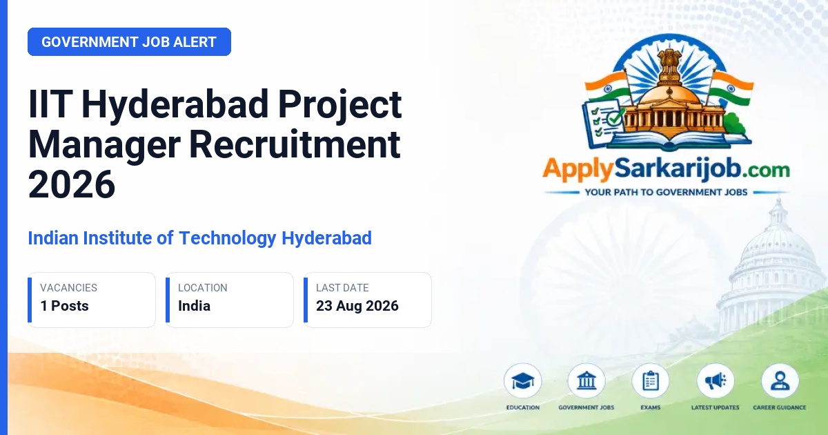 Indian Institute of Technology Hyderabad - Project Manager Official Notification Poster & Schedule