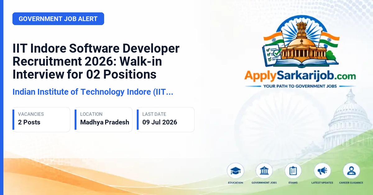 Indian Institute of Technology Indore (IIT Indore) - Software Developer Official Notification Poster & Schedule
