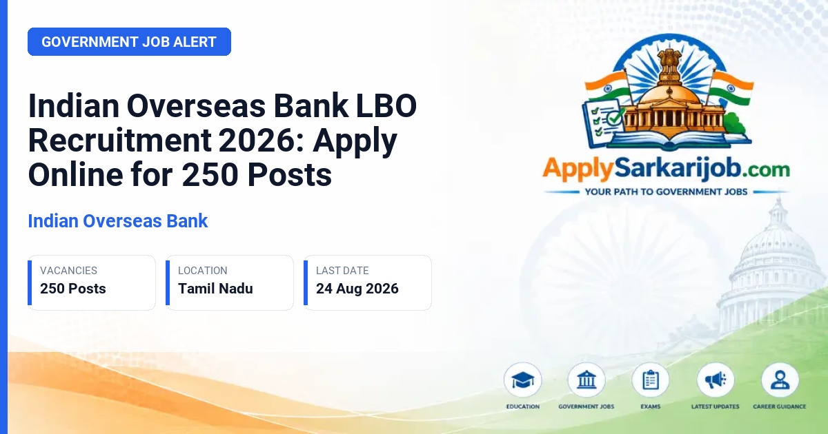 Indian Overseas Bank - Local Bank Officer (JMGS-I) Official Notification Poster & Schedule