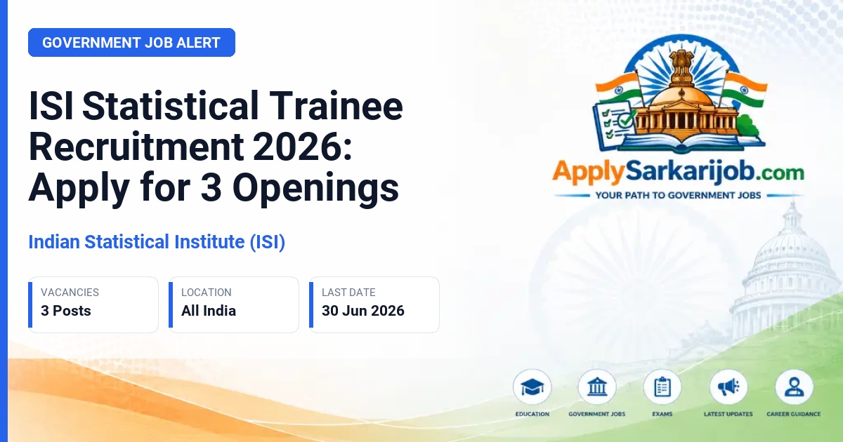 Indian Statistical Institute (ISI) - Statistical Trainee Official Notification Poster & Schedule