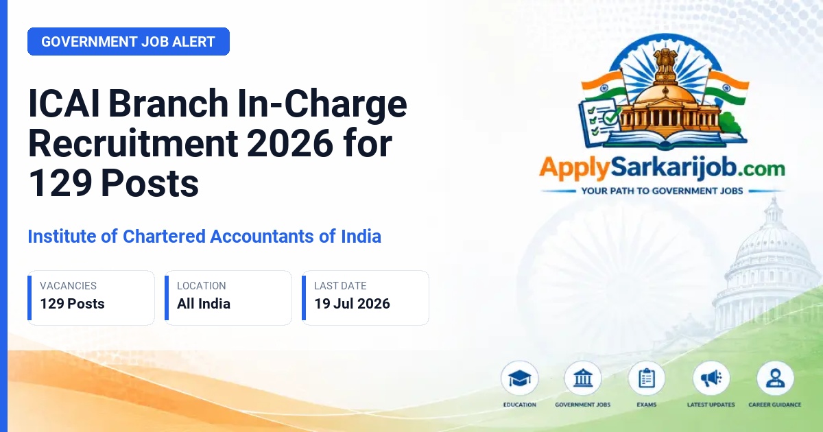 Institute of Chartered Accountants of India - Branch In-Charge Official Notification Poster & Schedule