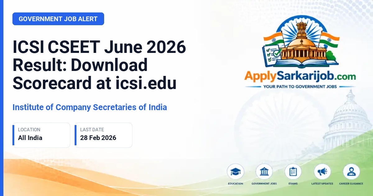Institute of Company Secretaries of India - Company Secretary Executive Entrance Test (CSEET) Official Notification Poster & Schedule