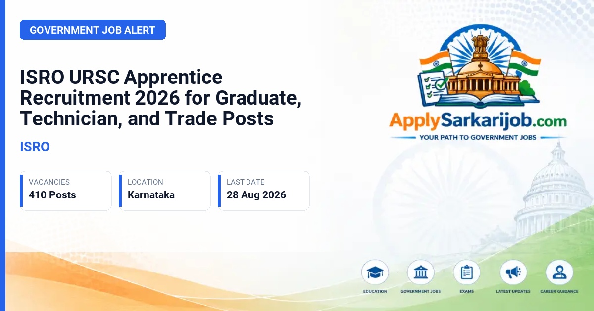ISRO - Graduate, Technician and Trade Apprentice Official Notification Poster & Schedule