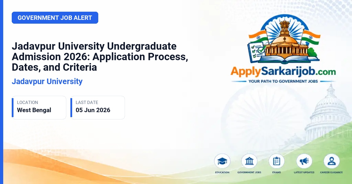 Jadavpur University - Undergraduate Programmes (BA, BSc, B.L.I.Sc, B.P.Ed) Official Notification Poster & Schedule