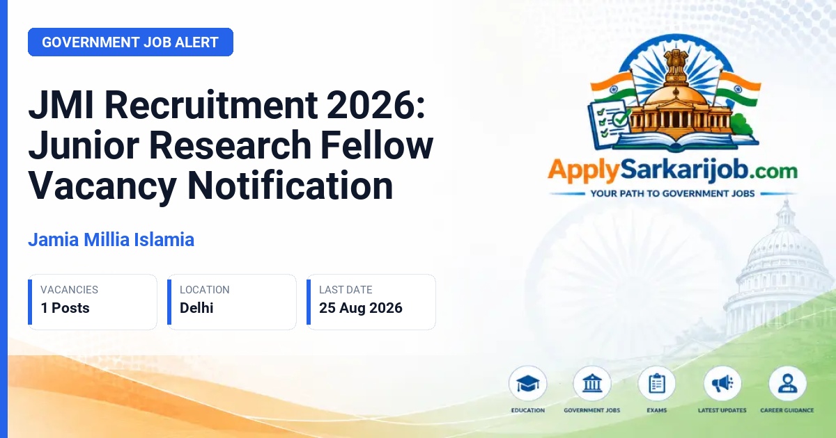 Jamia Millia Islamia - Junior Research Fellow (JRF) Official Notification Poster & Schedule