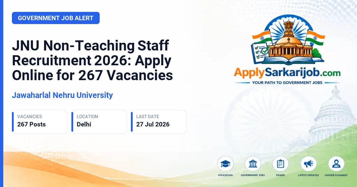 Jawaharlal Nehru University - MTS, Stenographer, Assistant, and other Non-Teaching posts Official Notification Poster & Schedule