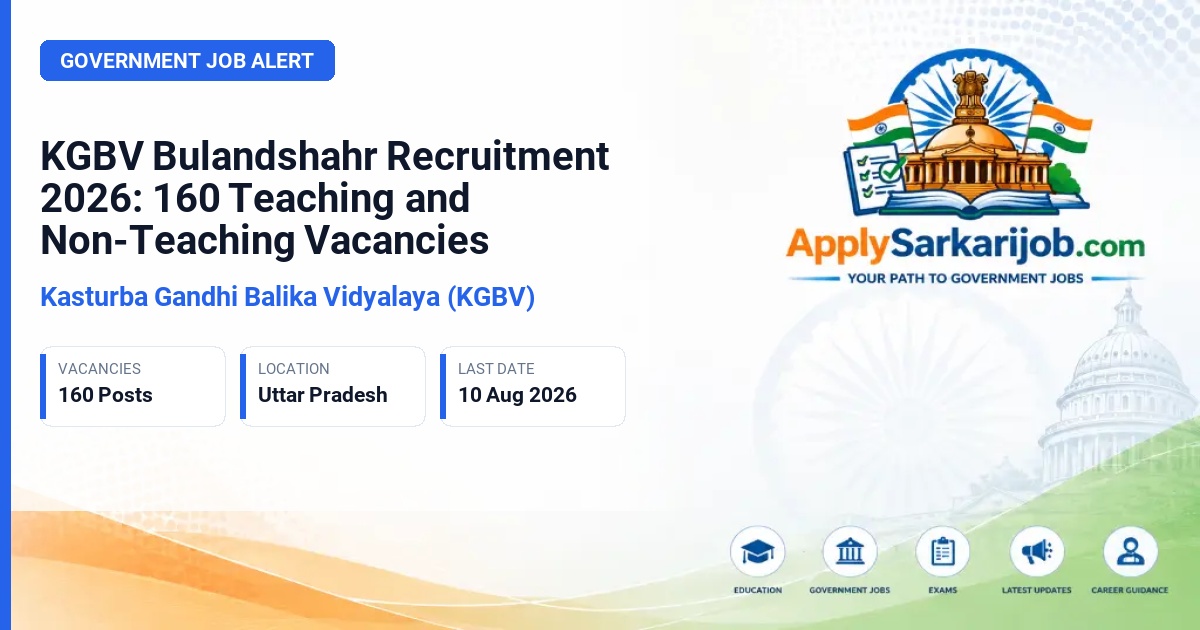 Kasturba Gandhi Balika Vidyalaya (KGBV) - Principal, PGT, Teacher, Clerk, and Support Staff Official Notification Poster & Schedule