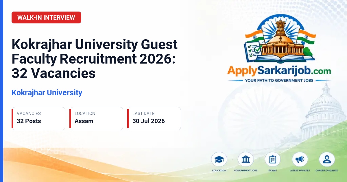 Kokrajhar University - Guest Faculty Official Notification Poster & Schedule