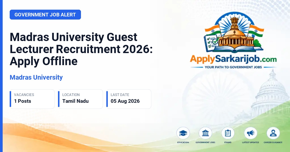 Madras University - Guest Lecturer Official Notification Poster & Schedule
