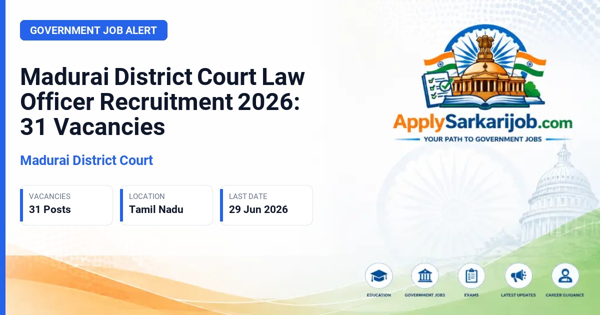 Madurai District Court - Law Officer Official Notification Poster & Schedule