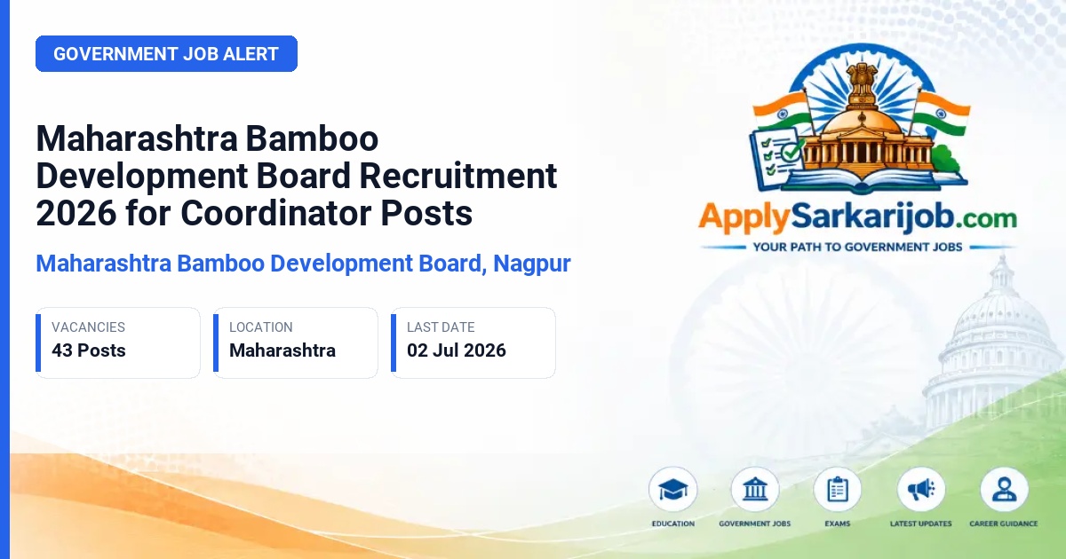 Maharashtra Bamboo Development Board, Nagpur - Bamboo Cluster Coordinator / Circle Coordinator Official Notification Poster & Schedule