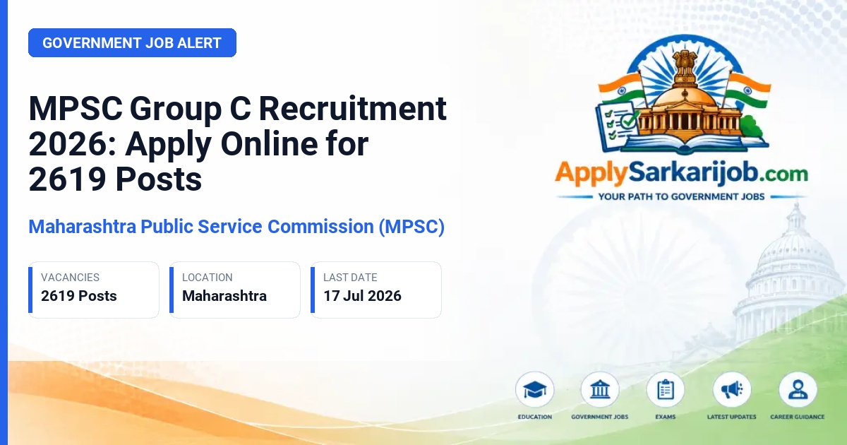 Maharashtra Public Service Commission (MPSC) - Clerk-Typist, Tax Assistant, AMVI, Industry Inspector, Technical Assistant Official Notification Poster & Schedule