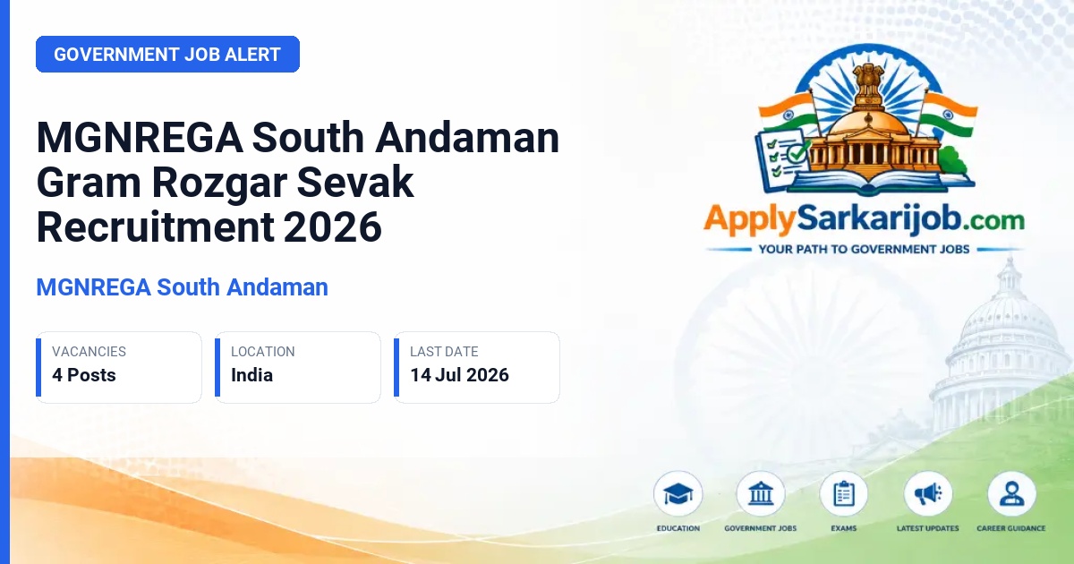 MGNREGA South Andaman - Gram Rozgar Sevak Official Notification Poster & Schedule