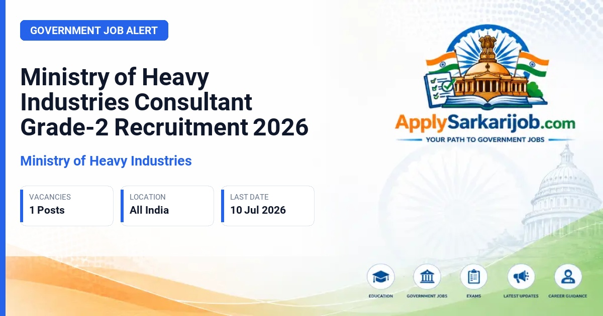 Ministry of Heavy Industries - Consultant Grade-2 Official Notification Poster & Schedule