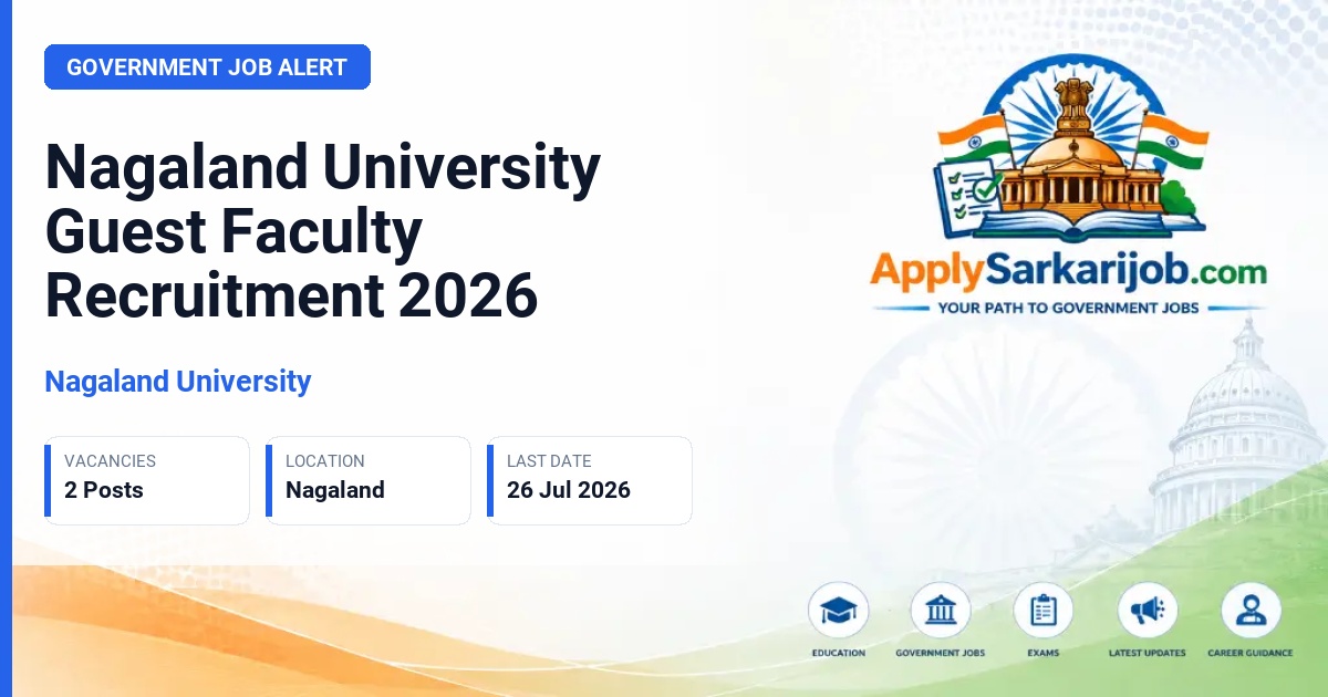 Nagaland University - Guest Faculty Official Notification Poster & Schedule