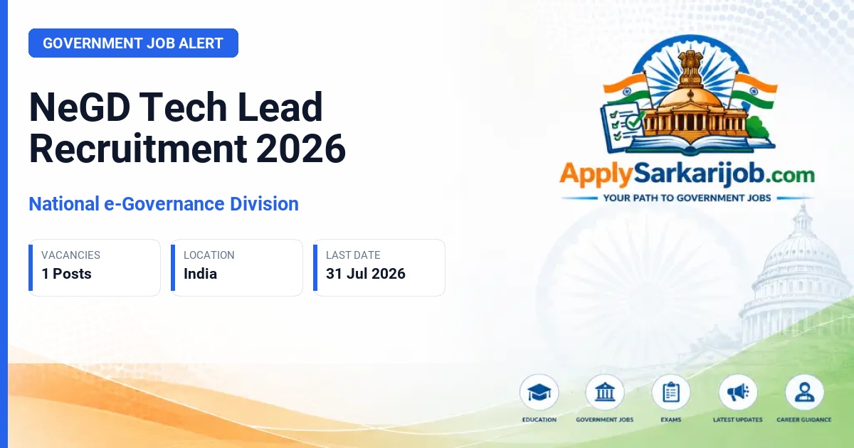 National e-Governance Division - Tech Lead Official Notification Poster & Schedule