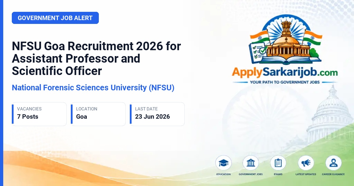 National Forensic Sciences University (NFSU) - Assistant Professor and Scientific Officer Official Notification Poster & Schedule