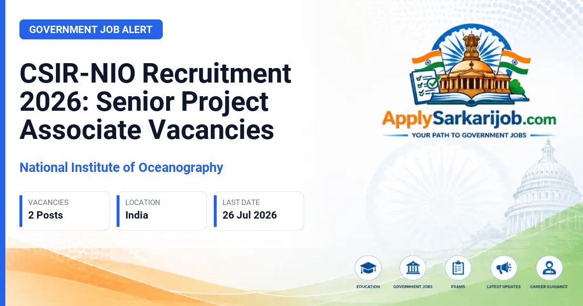 National Institute of Oceanography - Senior Project Associate Official Notification Poster & Schedule