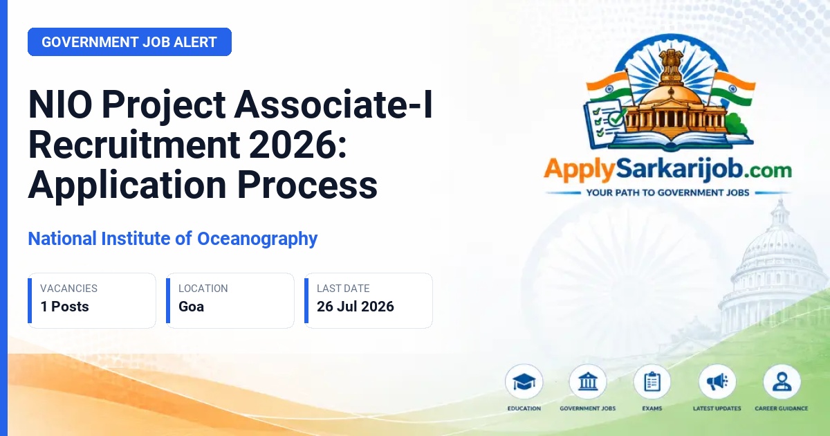 National Institute of Oceanography - Project Associate-I Official Notification Poster & Schedule