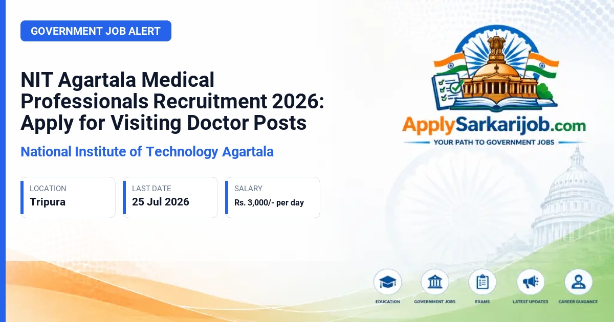 National Institute of Technology Agartala - General Physician, Orthopaedic Specialist, Gynaecologist Official Notification Poster & Schedule
