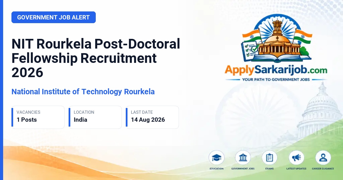 National Institute of Technology Rourkela - Post-Doctoral Fellowship (PDF) Official Notification Poster & Schedule