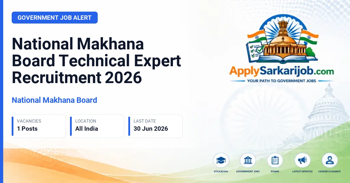 National Makhana Board - Technical Expert Official Notification Poster & Schedule
