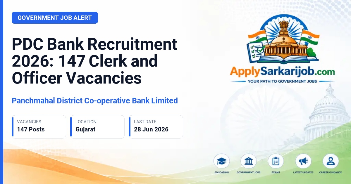 Panchmahal District Co-operative Bank Limited - Clerk, Officer, Manager Official Notification Poster & Schedule