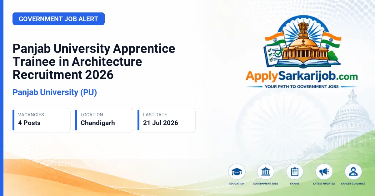 Panjab University (PU) - Apprentice Trainee in Architecture Official Notification Poster & Schedule