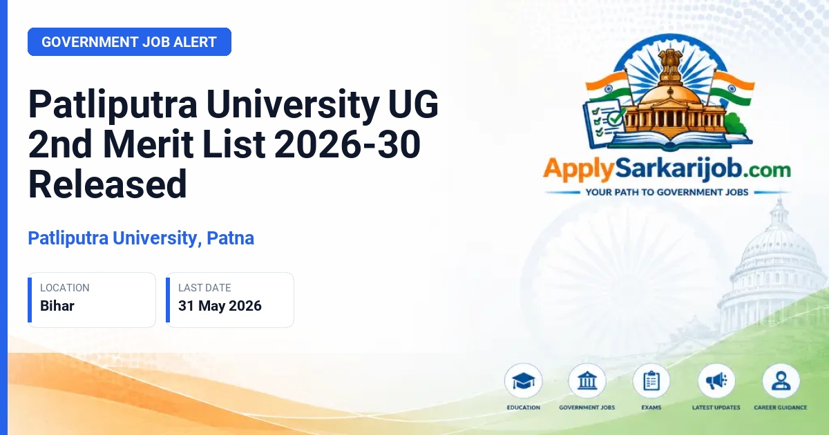 Patliputra University, Patna - UG Admission 2026-30 Official Notification Poster & Schedule