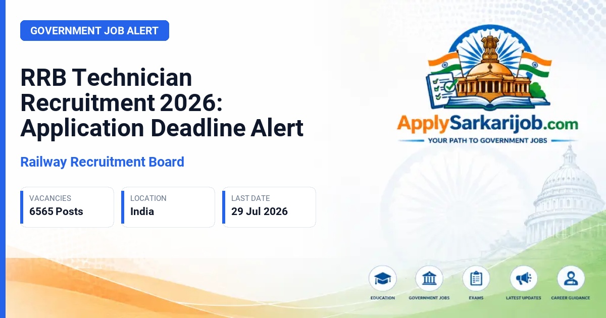 Railway Recruitment Board - Technician Official Notification Poster & Schedule