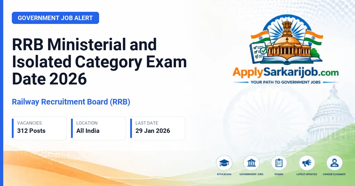 Railway Recruitment Board (RRB) - Ministerial and Isolated Categories Official Notification Poster & Schedule