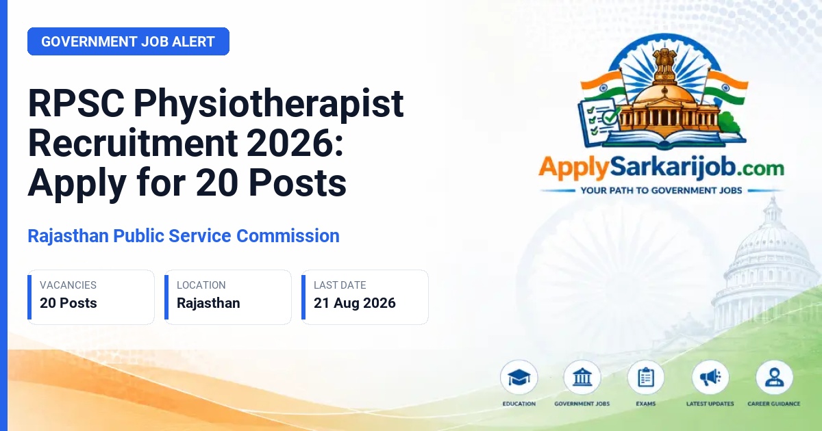 Rajasthan Public Service Commission - Physiotherapist Official Notification Poster & Schedule
