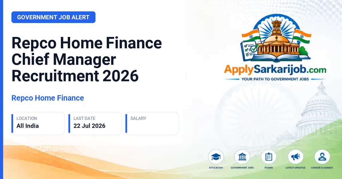 Repco Home Finance - Chief Manager Official Notification Poster & Schedule